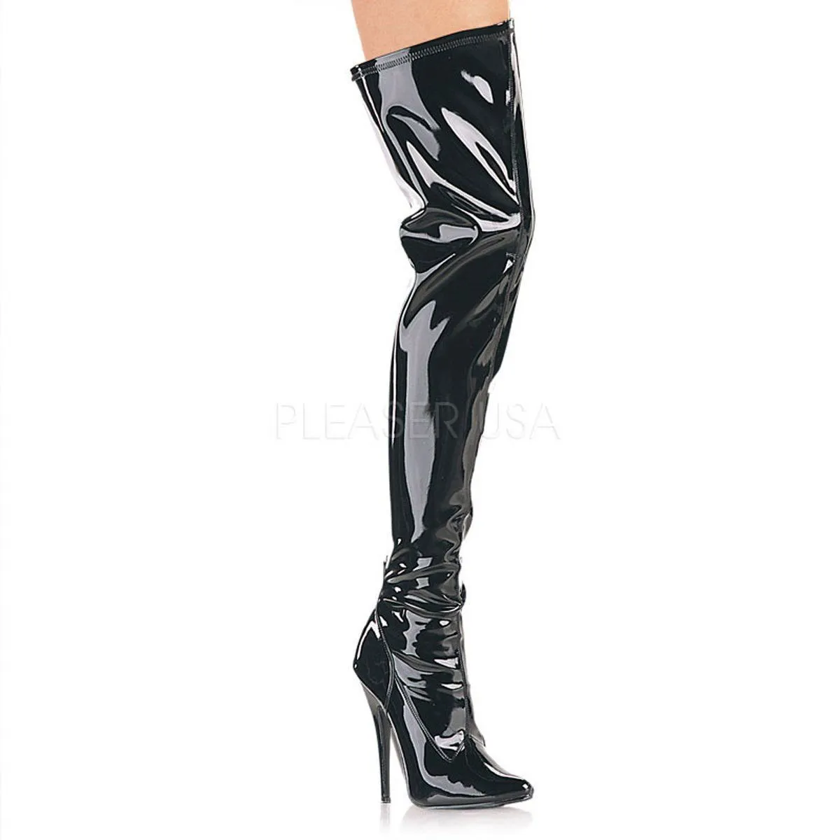 SS-DOMINA-3000 Thigh Boot | Black Patent