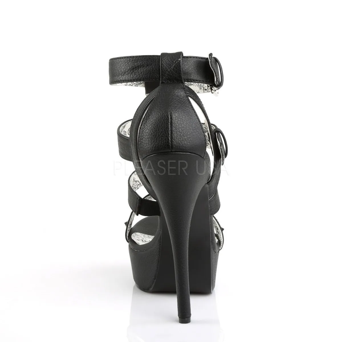 SS-TEEZE-42W Sandal | Black Faux Leather