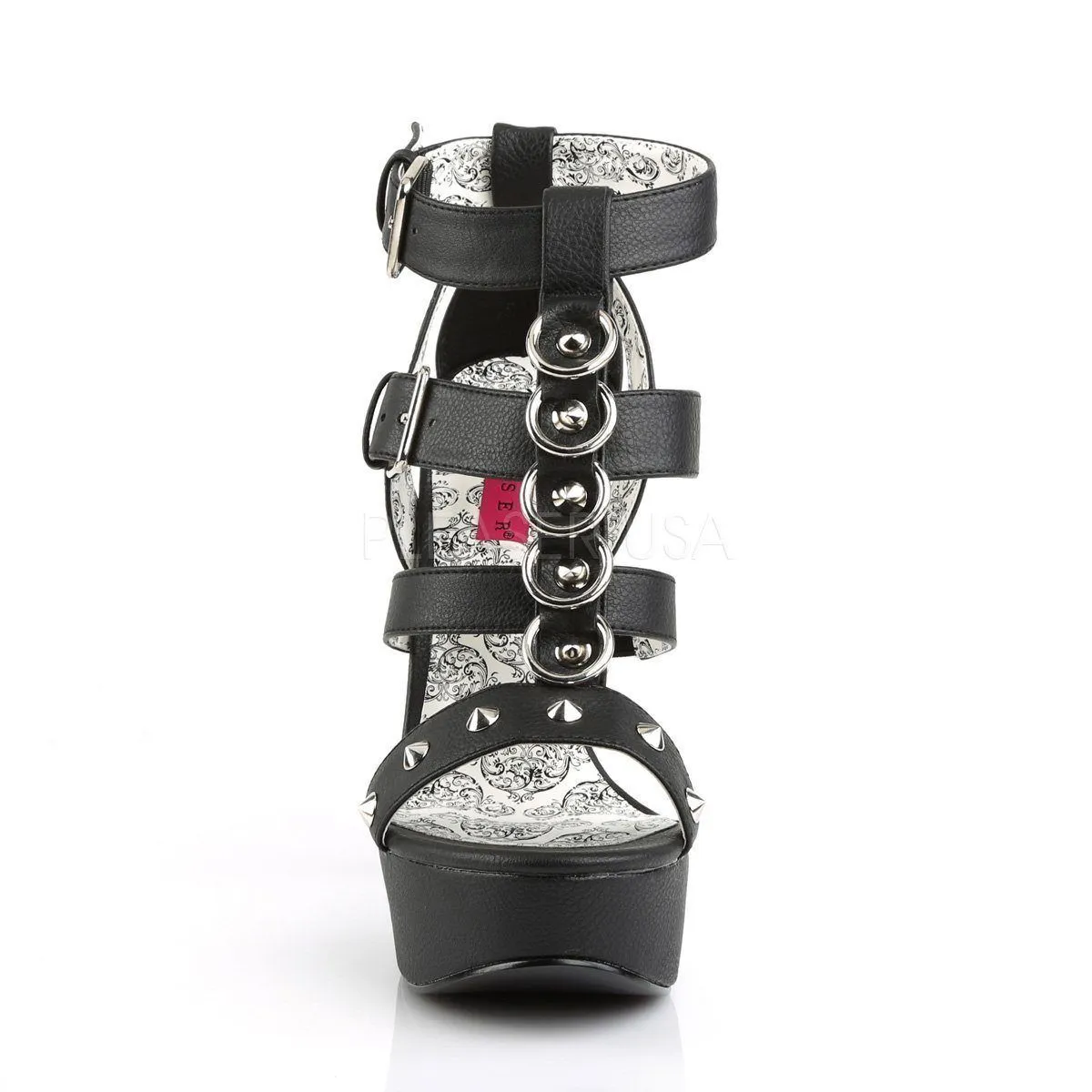 SS-TEEZE-42W Sandal | Black Faux Leather