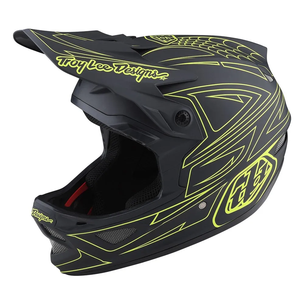 TLD D3 AS Fiberlite Helmet Spiderstripe Grey / Yellow