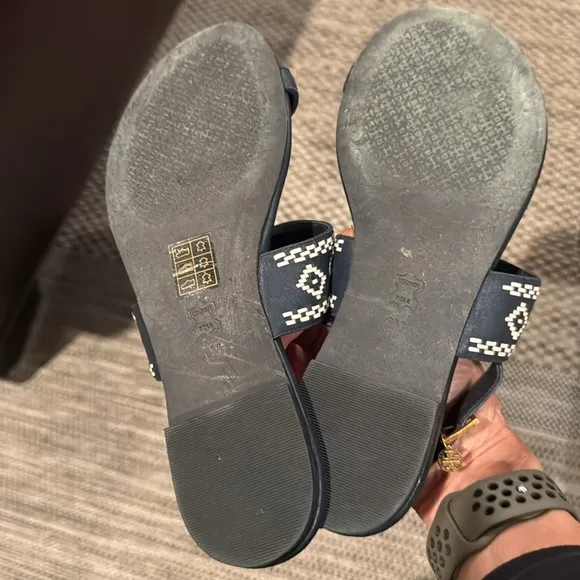 Tory Burch Reena leather Aztec flat sandal