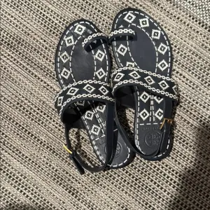 Tory Burch Reena leather Aztec flat sandal