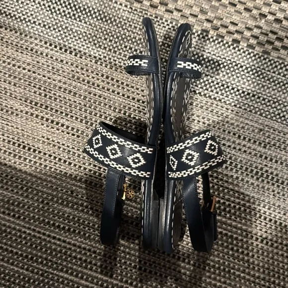 Tory Burch Reena leather Aztec flat sandal