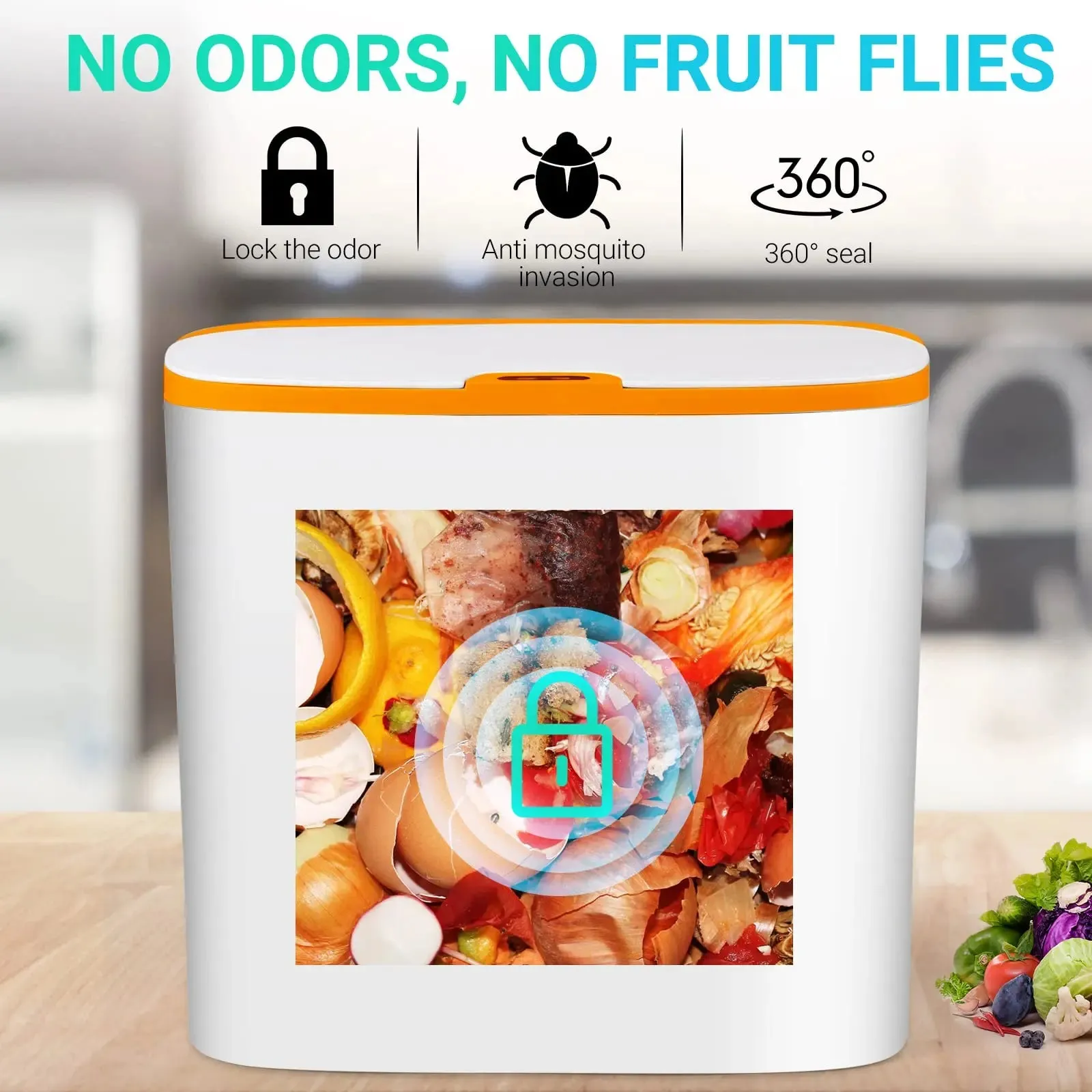 Touchless Home Trash Can with Lid, Motion Sensor & Waterproof Slim Garbage Can
