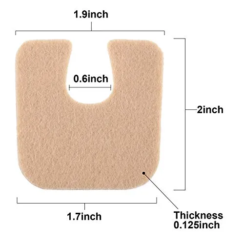 U-Shaped Felt Callous Pad - Self Adhesive - 24 Pack