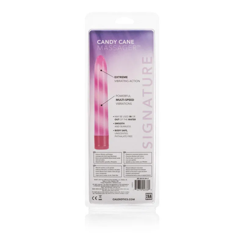 Waterproof Candy Cane Pink 7in Vibrator