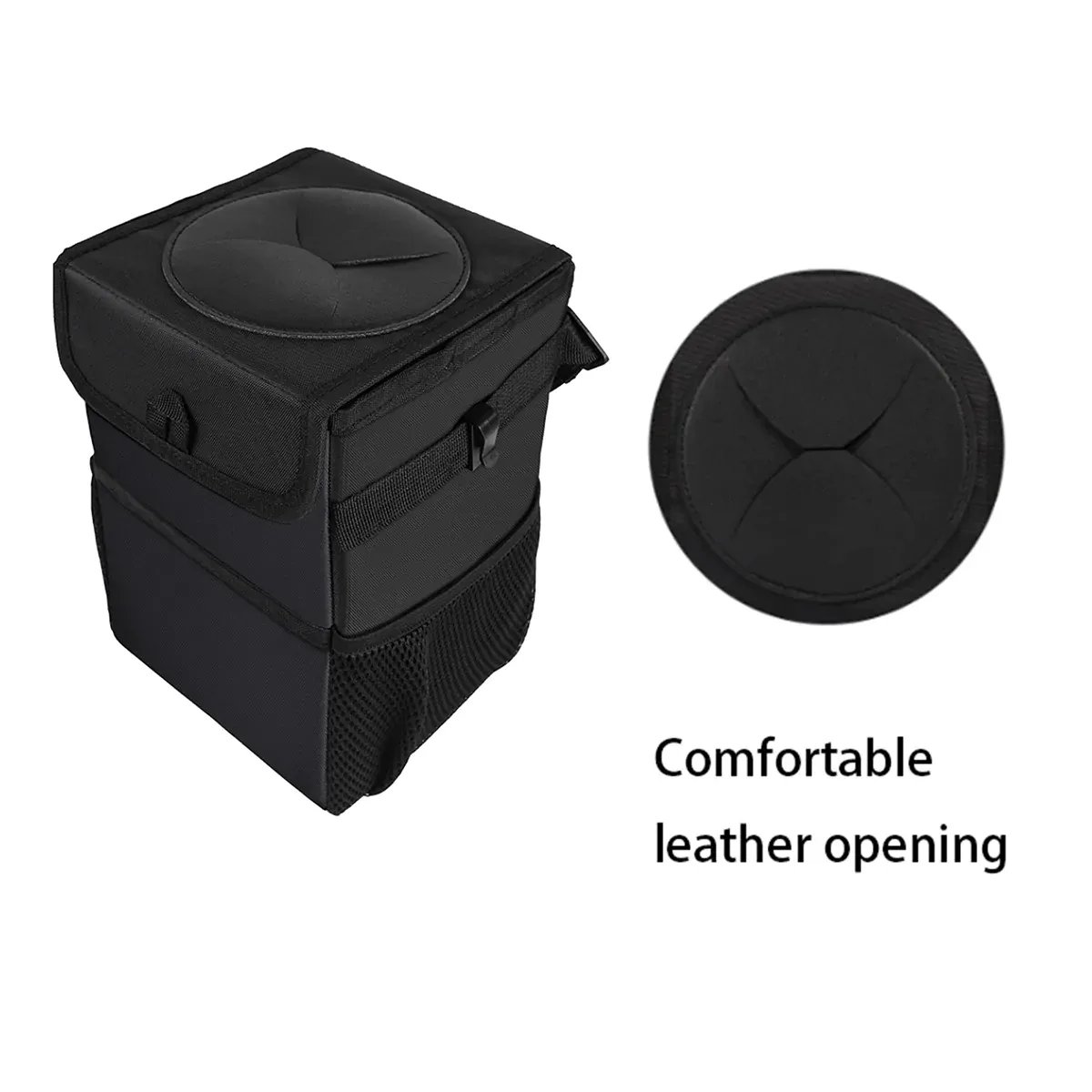 Waterproof Car Trash Can with Lid and Storage Pockets, Custom-Fit For Car, 100% Leak-Proof Car Organizer, Waterproof Car Garbage Can, Multipurpose Trash Bin for Car WALR234