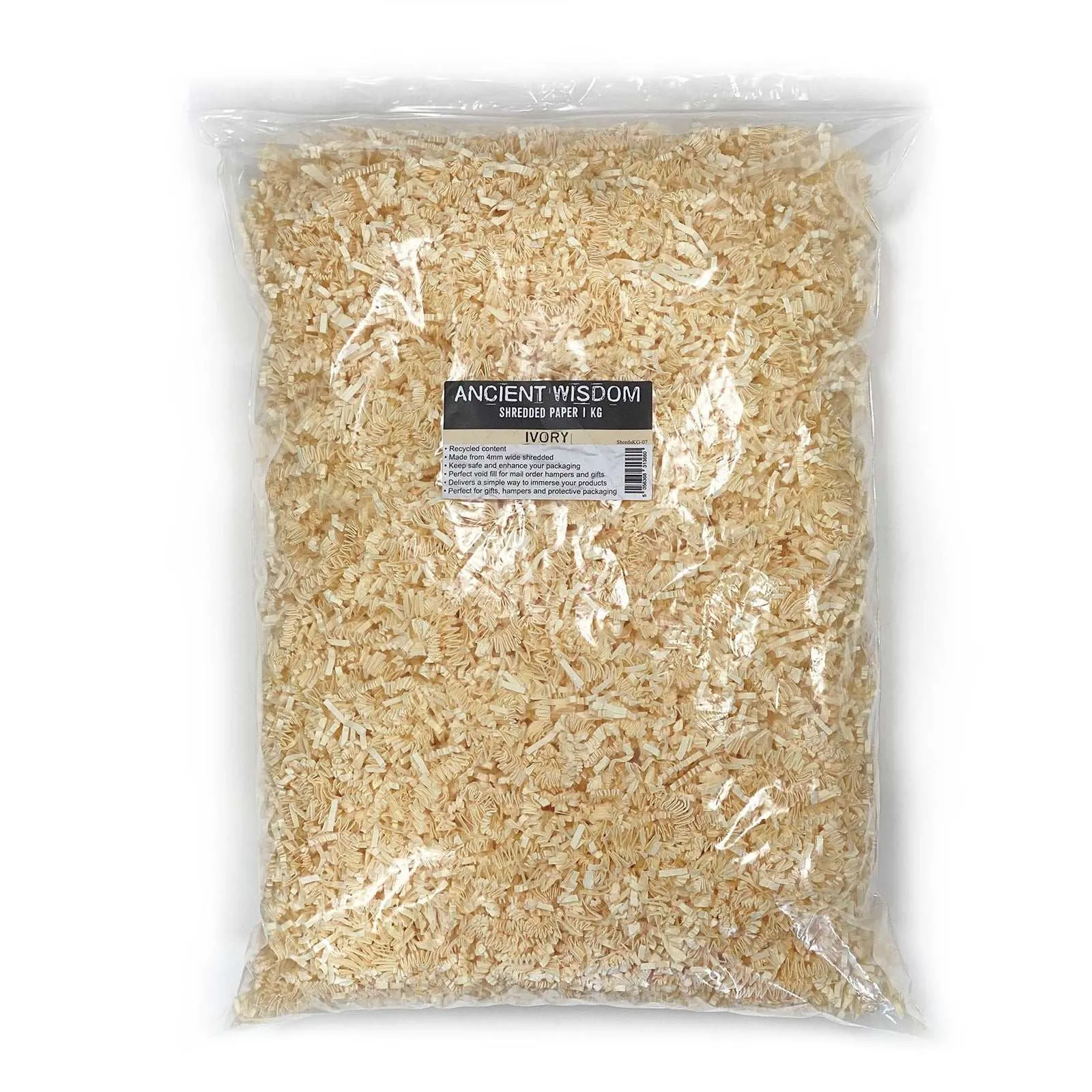 White Shredded Paper - SizzlePak Ivory 1KG for Packaging