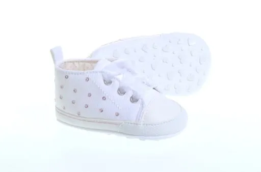 White Sneakers with Pink Sequins