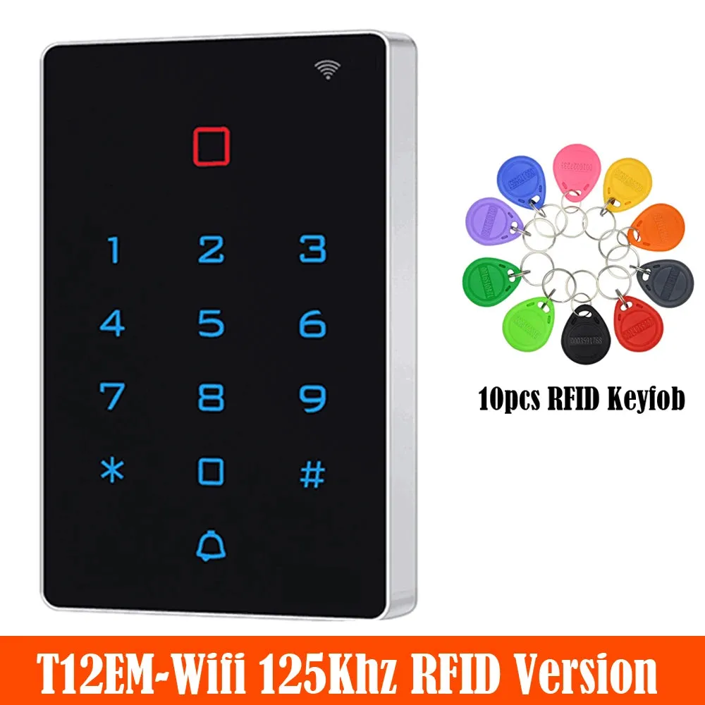 Wifi Tuya App RFID Access Control Keypad 2000 User EM 125KHz or IC Standalone Touch Card Reader for Access Control System