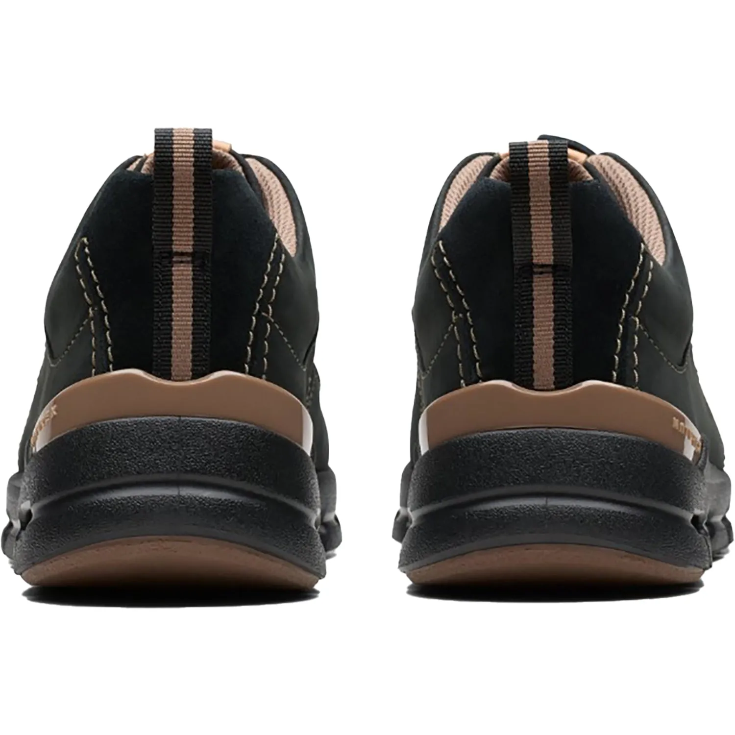 Women's Clarks Nature X Tie Waterproof Black Combi Nubuck