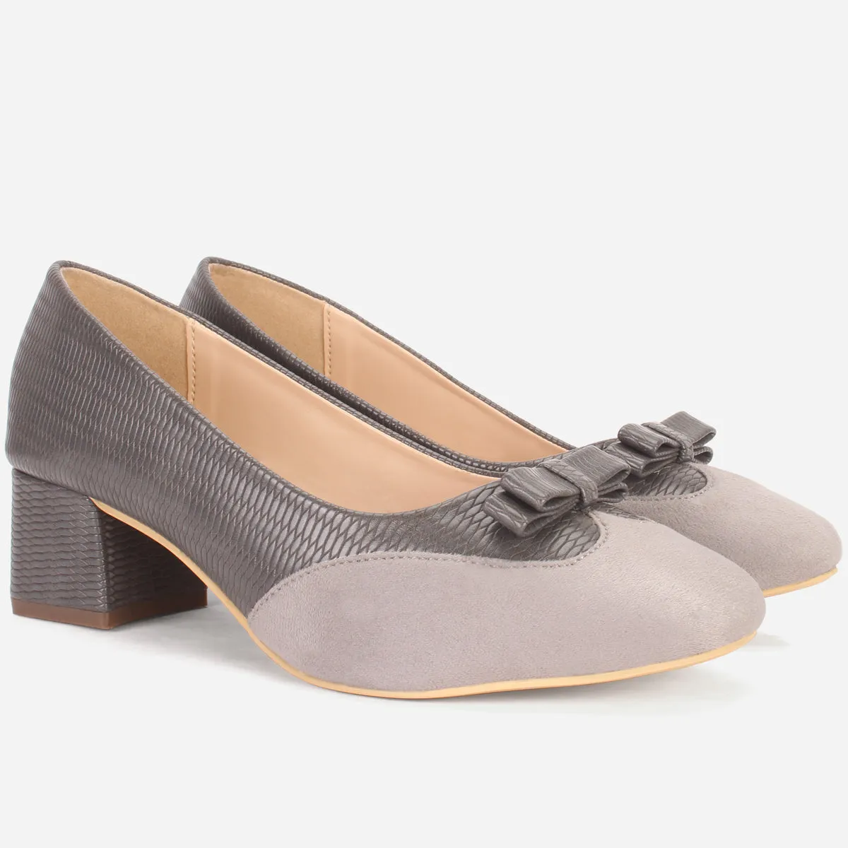Womens "SKARLET" Round Toe Slide In Court Shoes